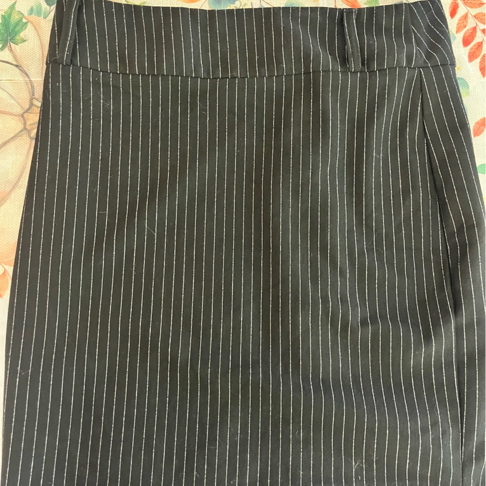 Vanity Black Skirt with Silver Stripes